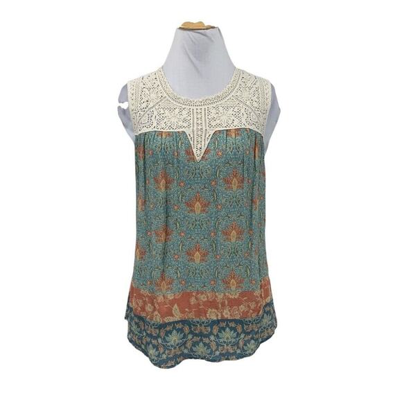 Maeve Top Womens S Small Multi Laced Eleanor Crochet Floral Lined Keyhole Blouse - Picture 1 of 14